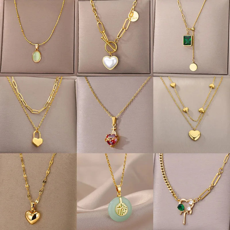 Zircon Heart Cross Necklaces For Women Vintage Geometric Surrounded By Vines Choker Necklace Aesthetic Fashion Jewelry Gift 2025